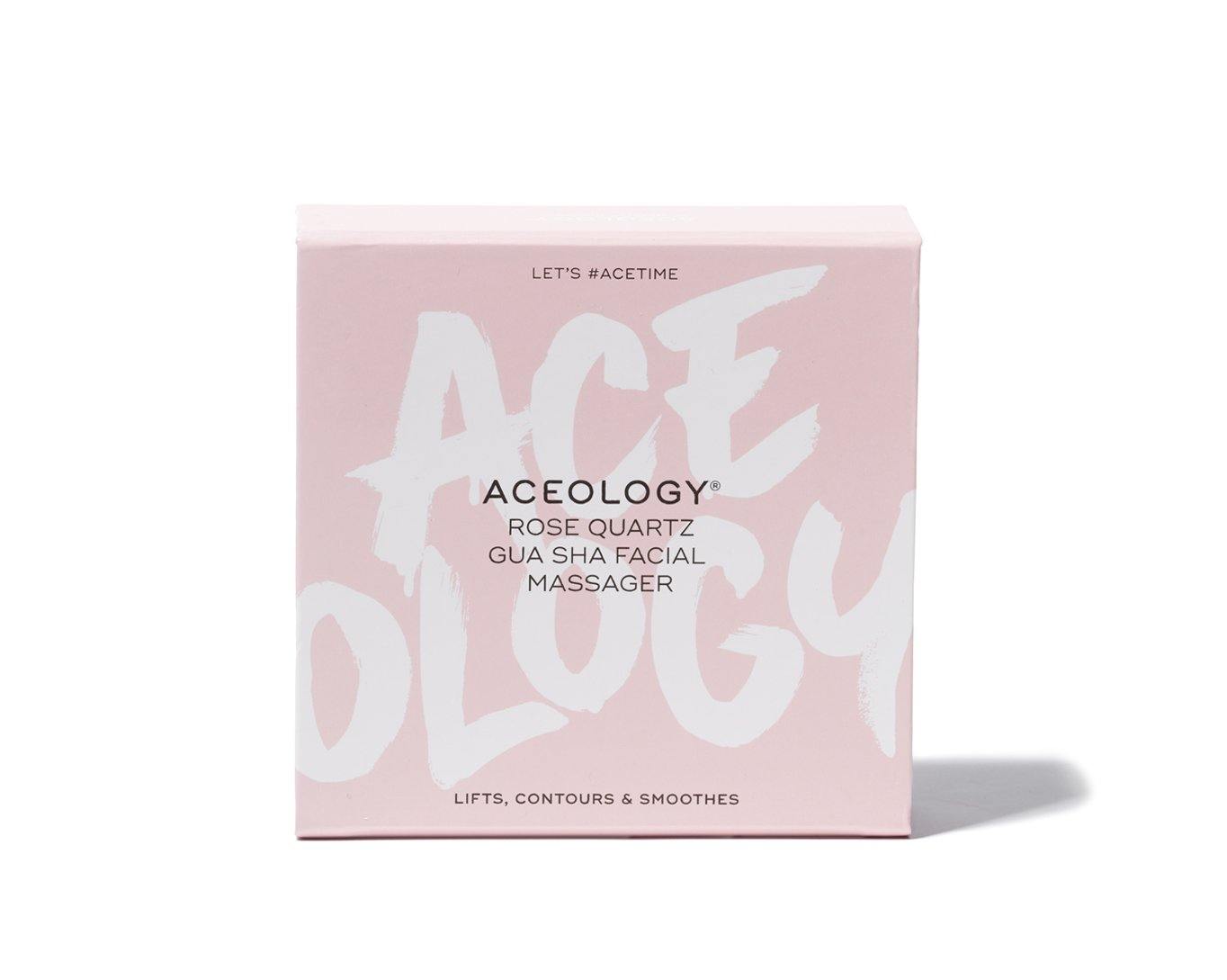 Aceology - Rose Quartz Gua Sha Facial Massager, Pink